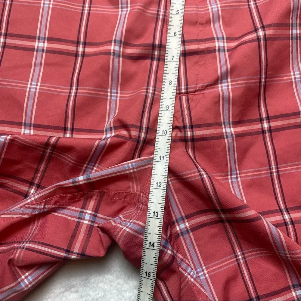 Brooks Brothers Coral Plaid Swim Shorts Size 38